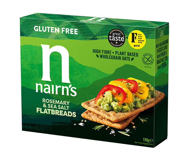 Nairns Gluten Free Flatbreads - Rosemary & Sea Salt X 6 X 150g
