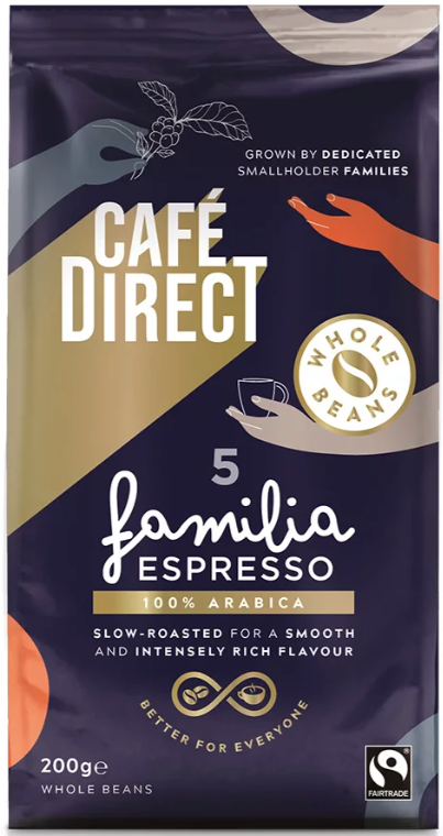 Cafe Direct Coffee - WHOLE BEAN Familia Espresso X 6 X 200g