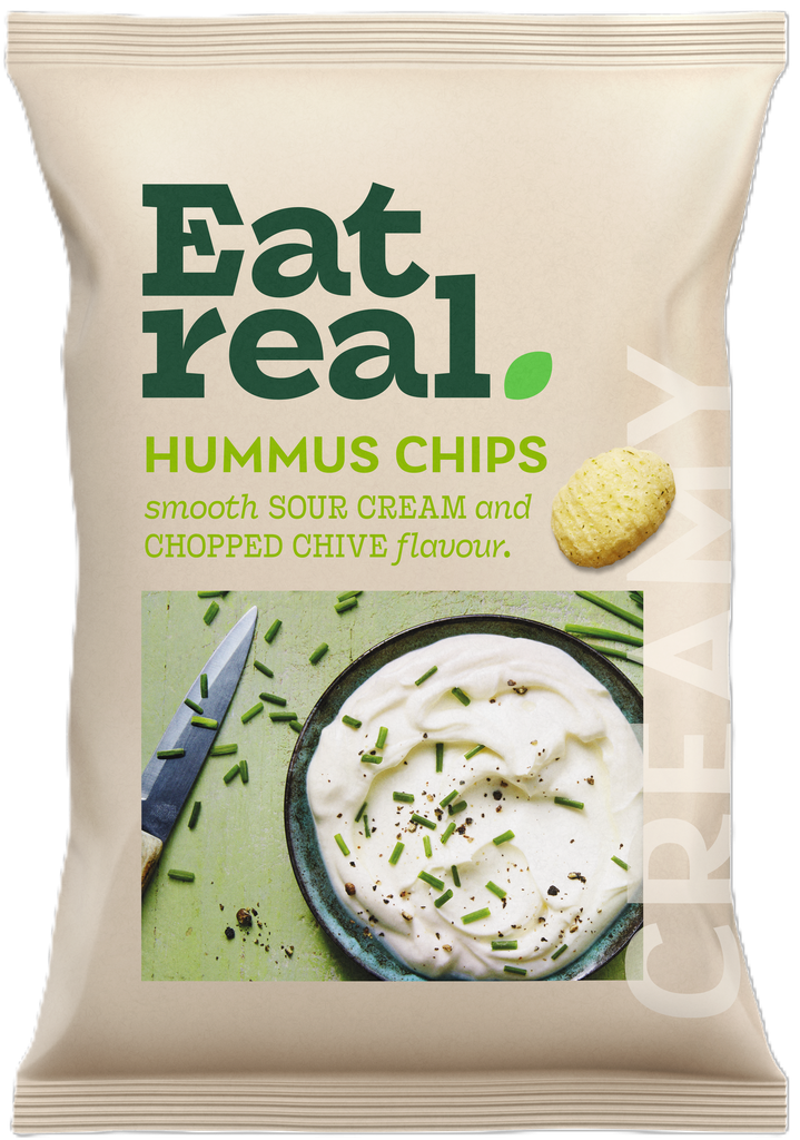 Eat Real Hummus Chips - Sour Cream & Chive X 10 X 110g