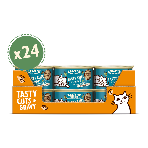 [25% OFF] Lilys Kitchen Pet Food - MATURE CAT Chicken & Fish in Gravy CTCS85 X 24 X 85g