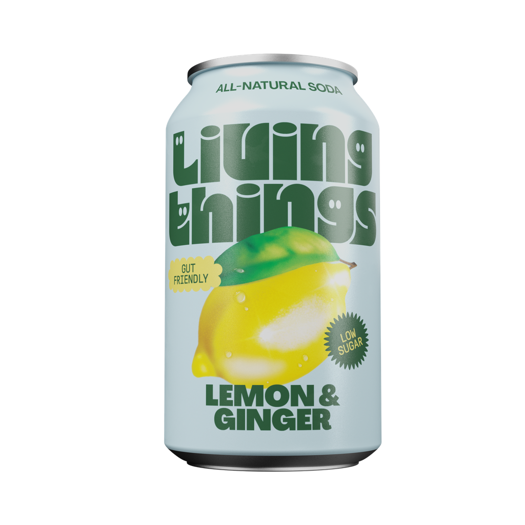 [25% OFF] Living Things Soda - Lemon and Ginger X 12 X 330ml
