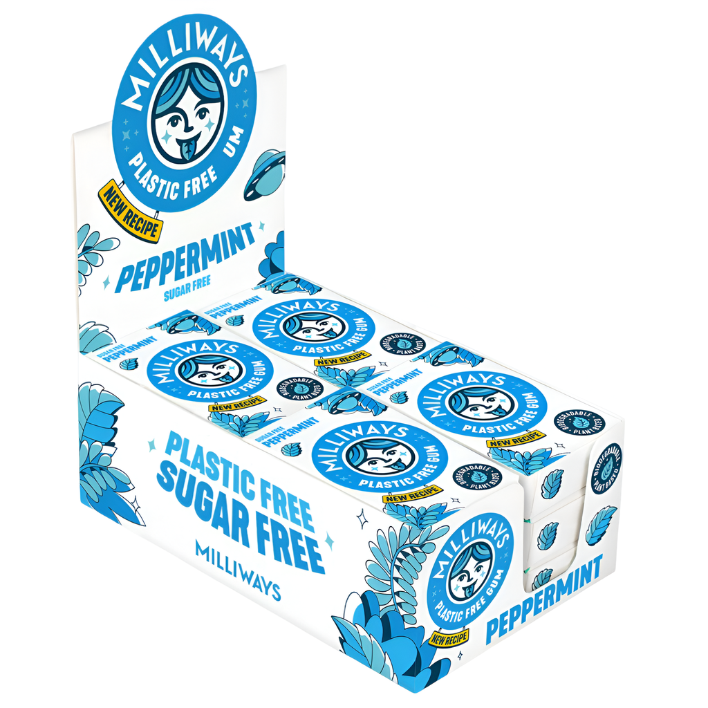 Milliways Plastic-Free Gum - Peppermint Power X 12 X 19g