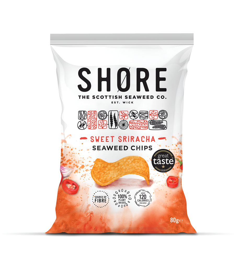 SHORE Seaweed Chips - Sweet Sriracha X 12 X 80g