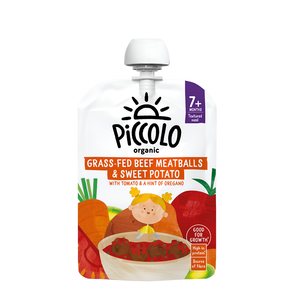 Piccolo Organic Baby Food Stage 2 - Grass Fed Beef Meatballs n Sweet Potato X 7 X 130g