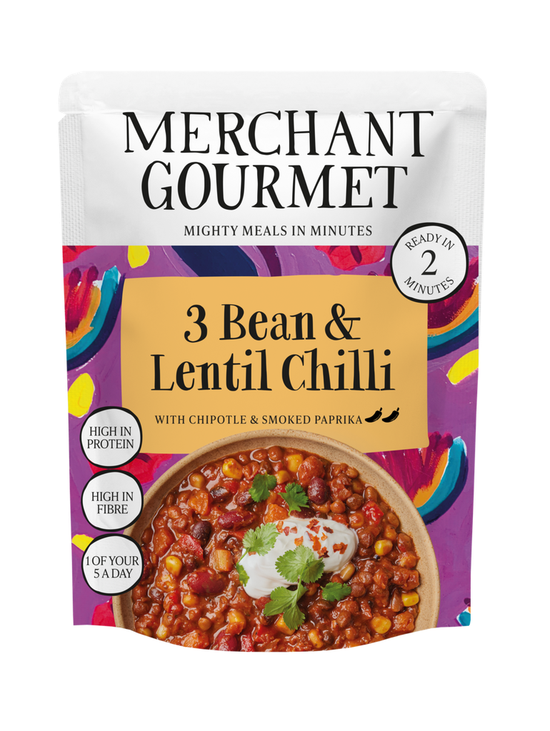 Merchant Gourmet Ready Meals - Three Bean & Lentil Chilli X 6 X 280g