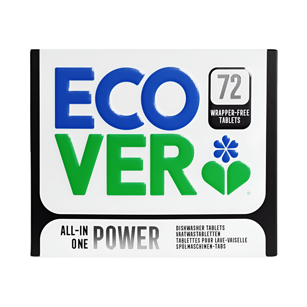 Ecover Dishwasher Tablets - LARGE All In One Power 72 Tabs 1.26KG