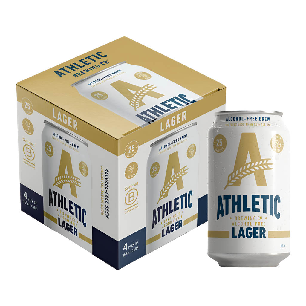 [15% OFF] Athletic Brewing Co Alcohol Free Beer - Lager 0.5% ABV X 6 X (4x355ml)