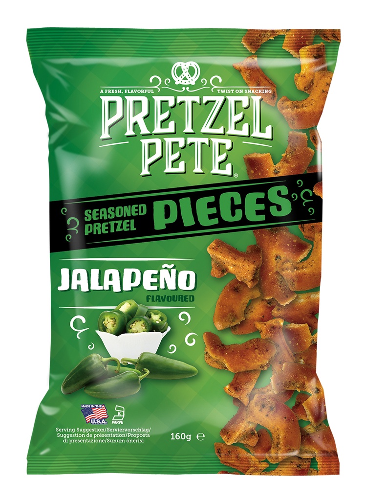 Pretzel Pete Snacking Pretzels - Pieces Jalapeno X 8 X 120g