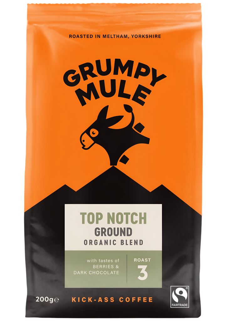 Grumpy Mule Coffee - GROUND Organic Top Notch Blend X 6 X 200g