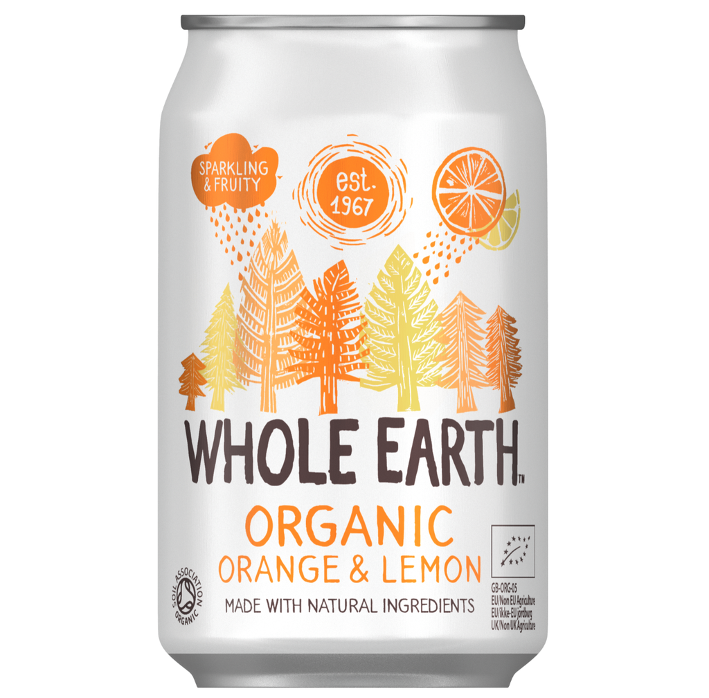 Whole Earth Organic Sparkling Drink - Orange and Lemon X 24 X 330ml