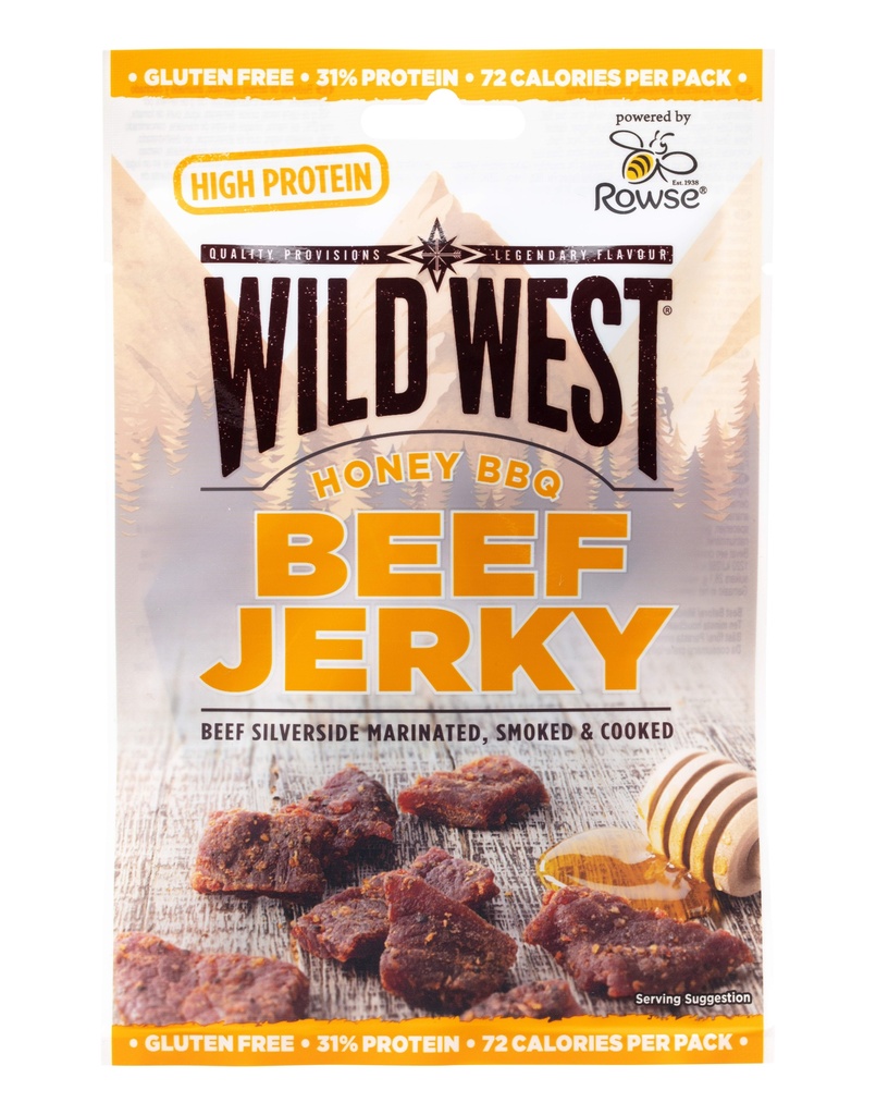 Wild West Beef Jerky - Honey BBQ X 12 X 25g