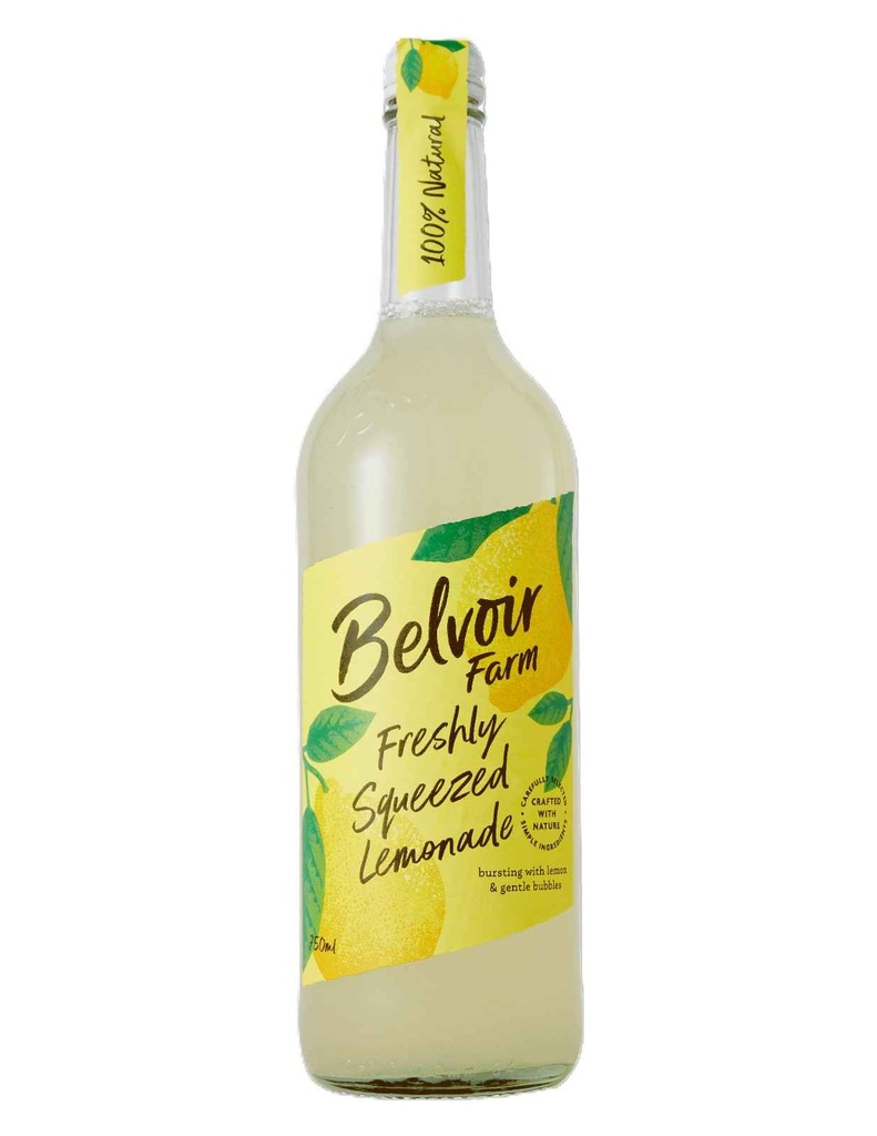 [20% OFF] Belvoir Farm Sparkling Soft Drinks - LARGE Freshly Squeezed Lemonade X 6 X 750ml