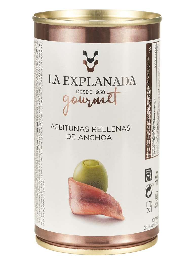 La Explanada Stuffed Olives - Anchovy X 15 X 370g