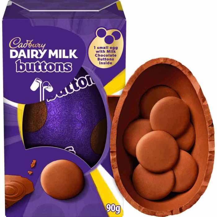 Cadbury Chocolate Easter Range - Milk Egg Giant Buttons 90g