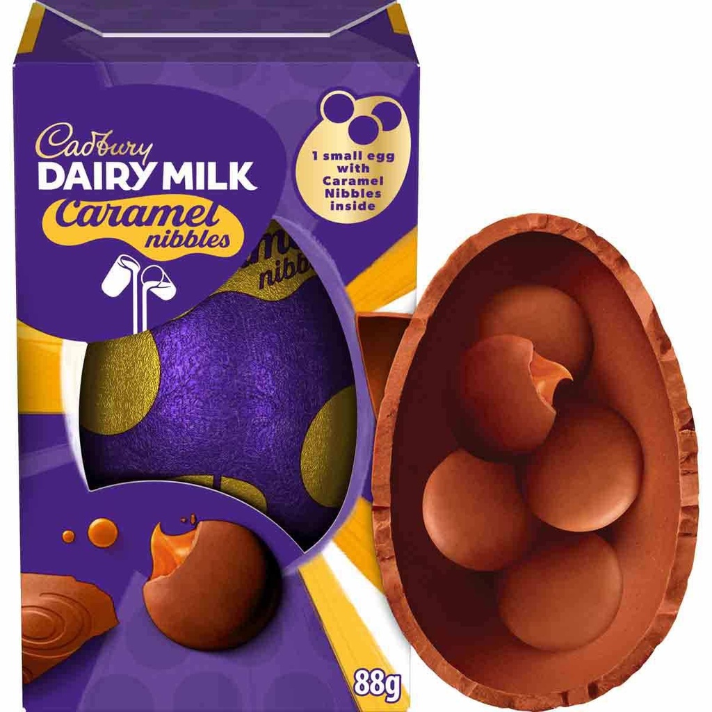 Cadbury Chocolate Easter Range - Milk Egg Caramel Nibbles 88g