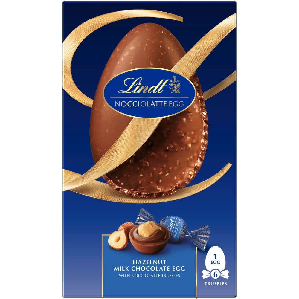 Lindt Chocolate Easter Range - Milk Egg with Nocciolatte Truffles 245g