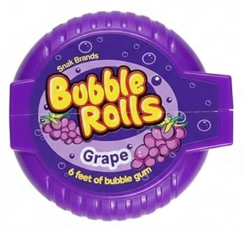 Bubble Rolls Bubble Gum - Grape X 12 X 56g