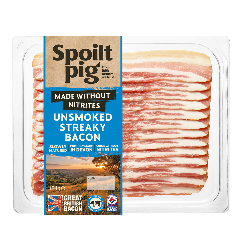 [12% OFF] Spoilt Pig Nitrite Free Bacon - Unsmoked Streaky 184g