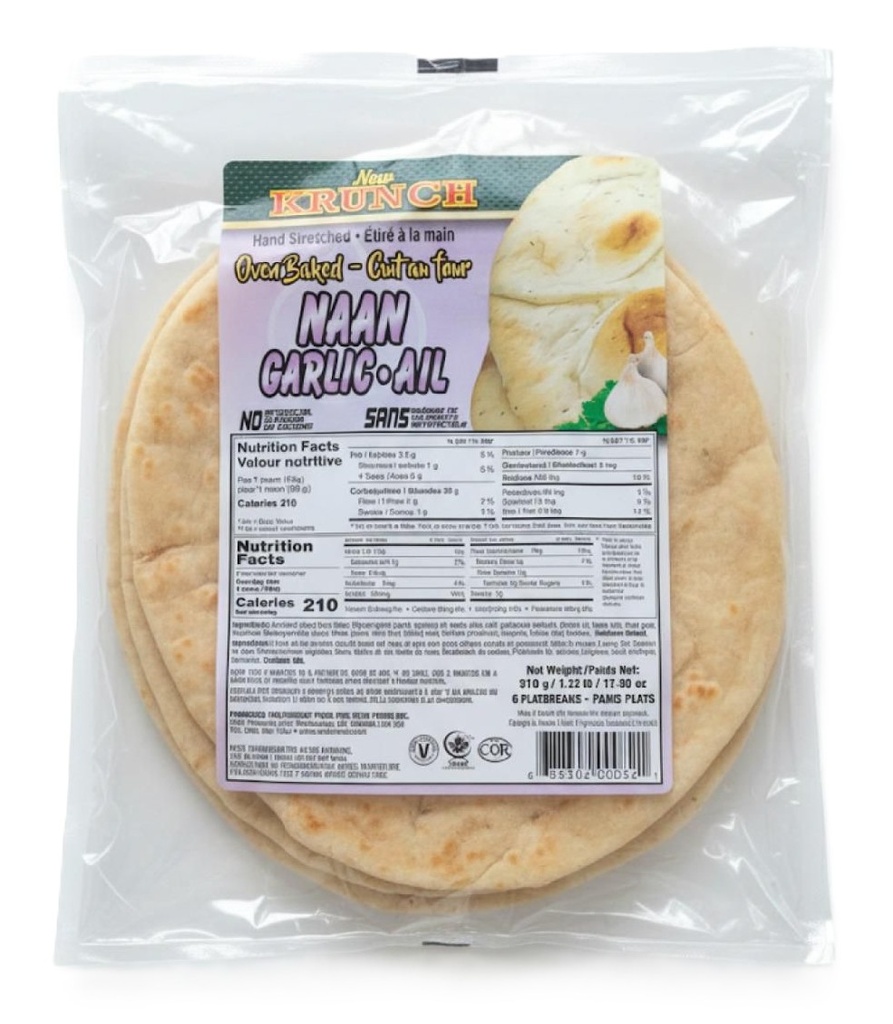 Krunch Naan - Garlic 6pc 510g