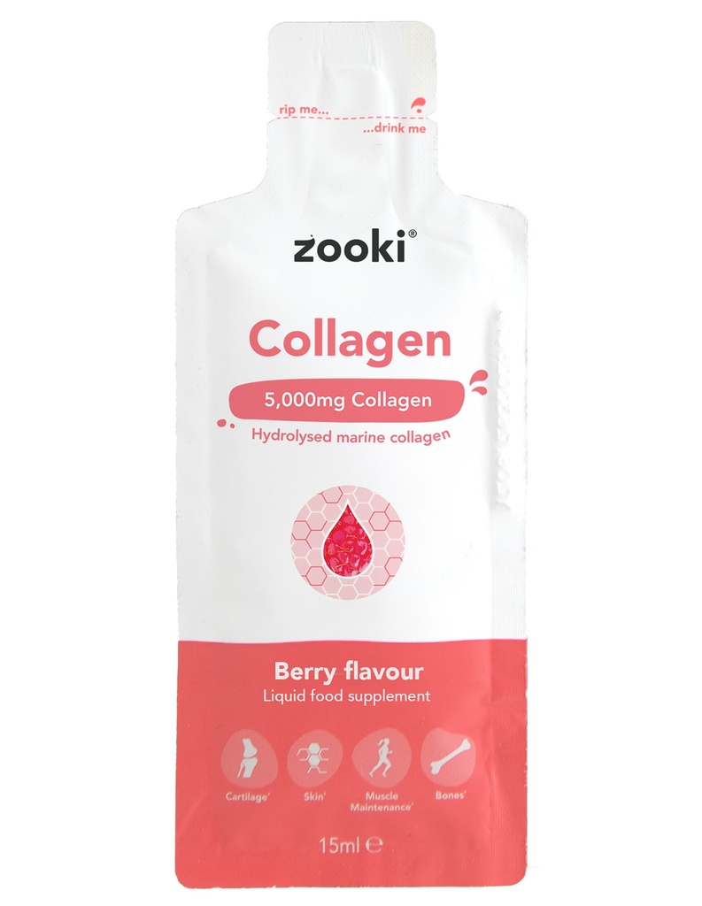 Zooki Food Supplements - Liquid Marine Collagen 5000mg Berry X 20 X 15ml