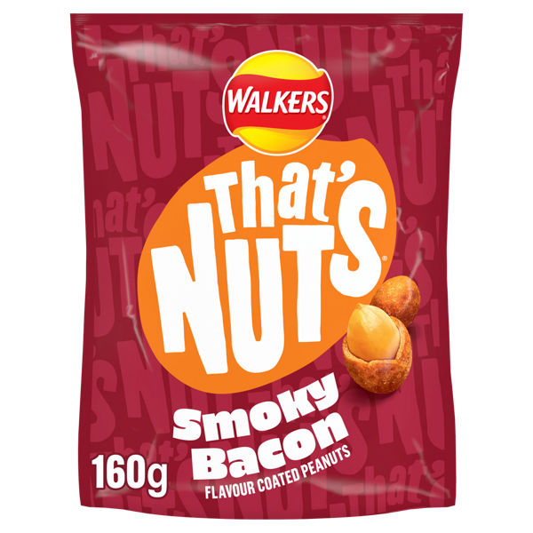 Thats Nuts Walkers Coated Nuts - Smoky Bacon Peanuts X 8 X 160g