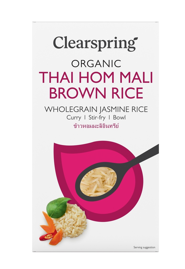 Clearspring Organic Rice - Brown Thai Hom Mali GPF0104.500A X 6 X 500g