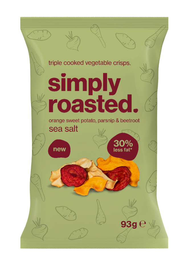 Simply Roasted Veg Crisps - LARGE Sea Salt X 12 X 93g