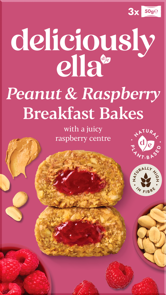 Deliciously Ella Breakfast Bakes - MPK Raspberry and Peanut X 6 X (3x50g)