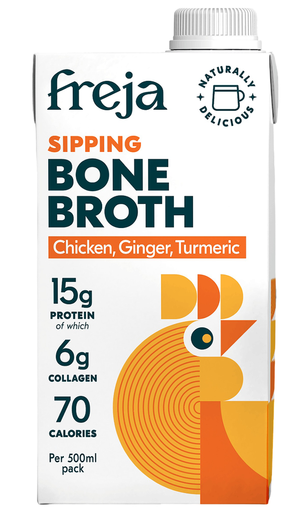 Freja Sipping Bone Broth - Chicken Ginger and Turmeric X 6 X 500ml