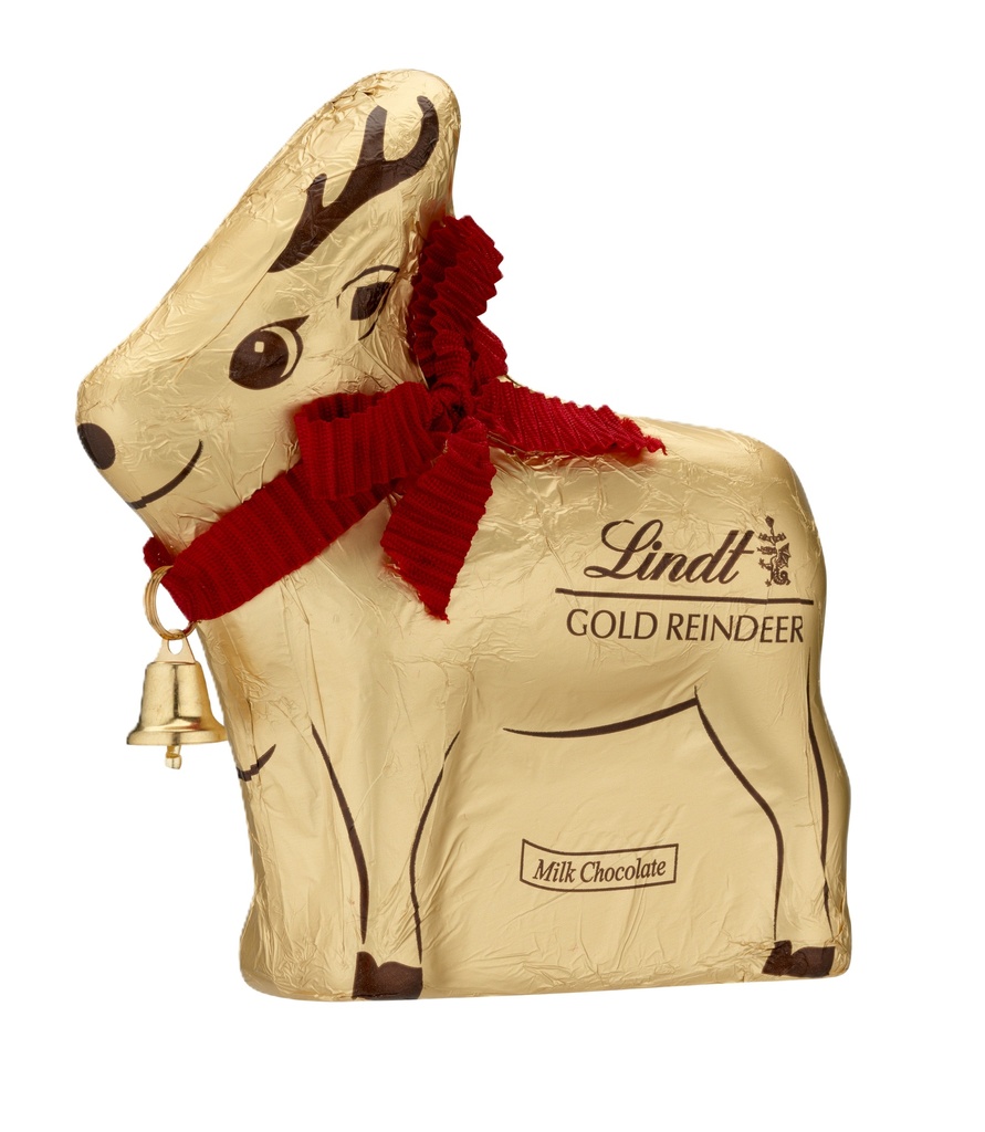 Lindt Milk Chocolate - Gold Reindeer X 16 X 100g