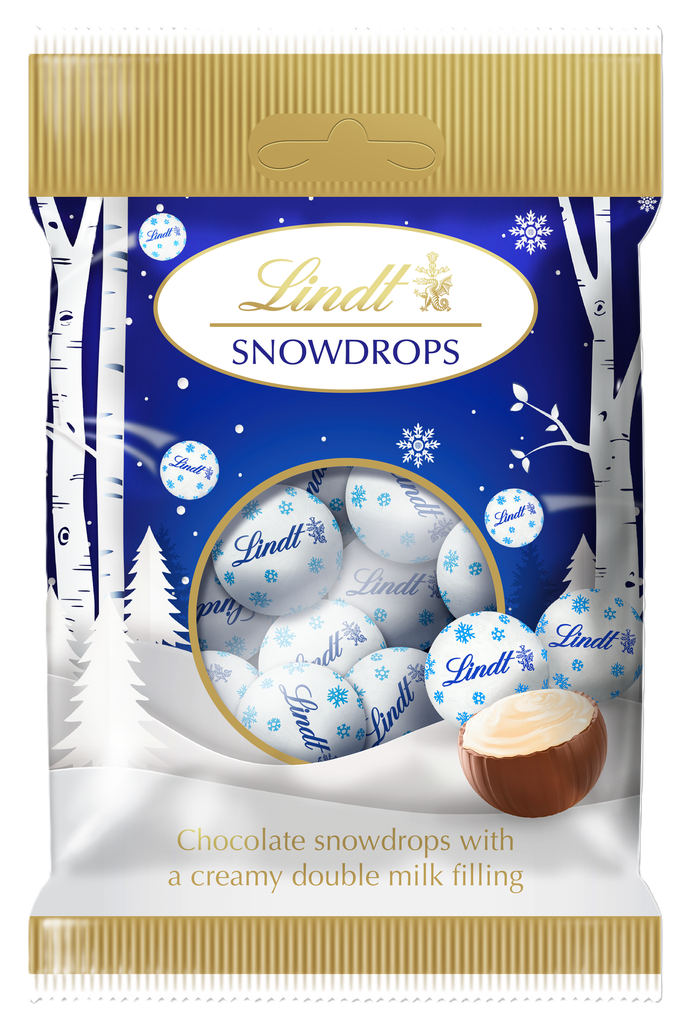 Lindt Lindor White Chocolate - Snowdrops Filled with Creamy Double Milk X 16 X 70g