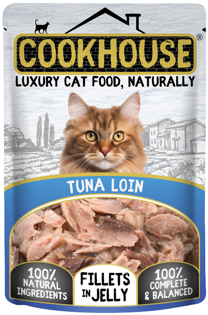 [15% OFF] Cookhouse Luxury Pet Food - CAT Fillets in Jelly Tuna Loin X 18 X 70g