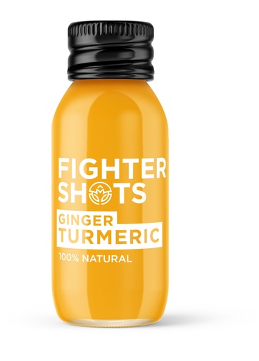 [12143] Fighter Shots Health Shots - Ginger Turmeric X 12 X 60ml