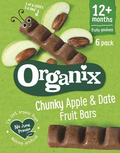 [11465] [10% OFF] Organix Organic Baby Chunky Fruit Bar - Apple & Date X 6 X (6x17g)