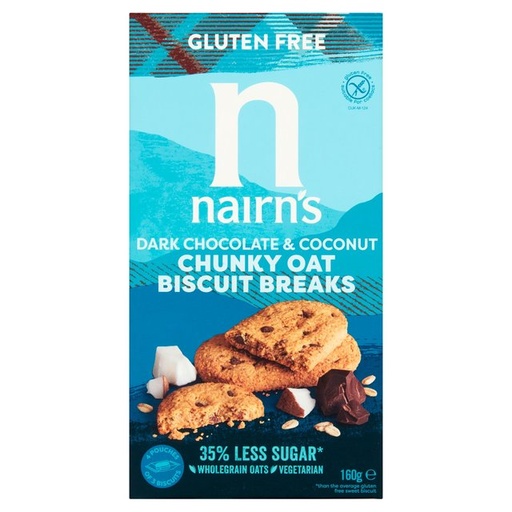 [8309] [20% OFF] Nairns Oat Biscuits - Dark Chocolate Chip and Coconut Chunky N9622 X 6 X 160g
