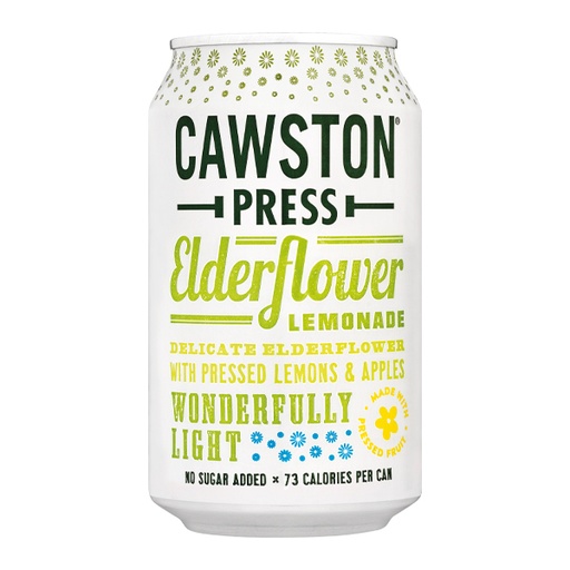 [12396] Cawston Press Sparkling Water - CAN Elderflower Lemonade X 24 X 330ml