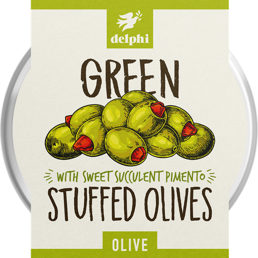 [9147] Delphi Olives & Tapas - Green Stuffed Olives 160g