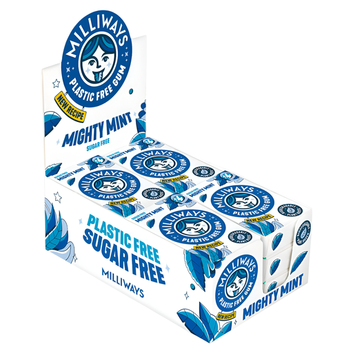 [9041] [15% OFF] Milliways Plastic-Free Gum - Mighty Mint X 12 X 19g