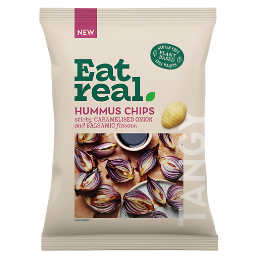 [14590] Eat Real Hummus Chips - Caramelised Onion and Balsamic Vinegar X 10 X 110g
