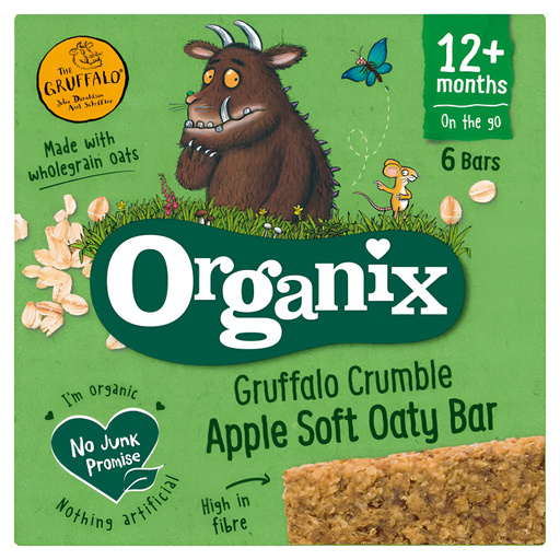 [15513] Organix Organic Toddler Oaty Bar - Gruffalo Crumble Apple Soft X 6 X (6x23g)