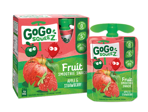 [16296] [25% OFF] GoGo Squeez Smoothie - POUCH Apple and Strawberry X 5 X 360g