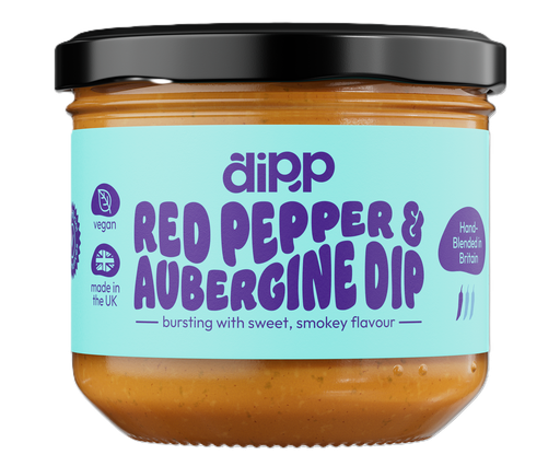 [16447] [20% OFF] Dipp Vegan Dips - Red Pepper and Aubergine X 6 X 205g