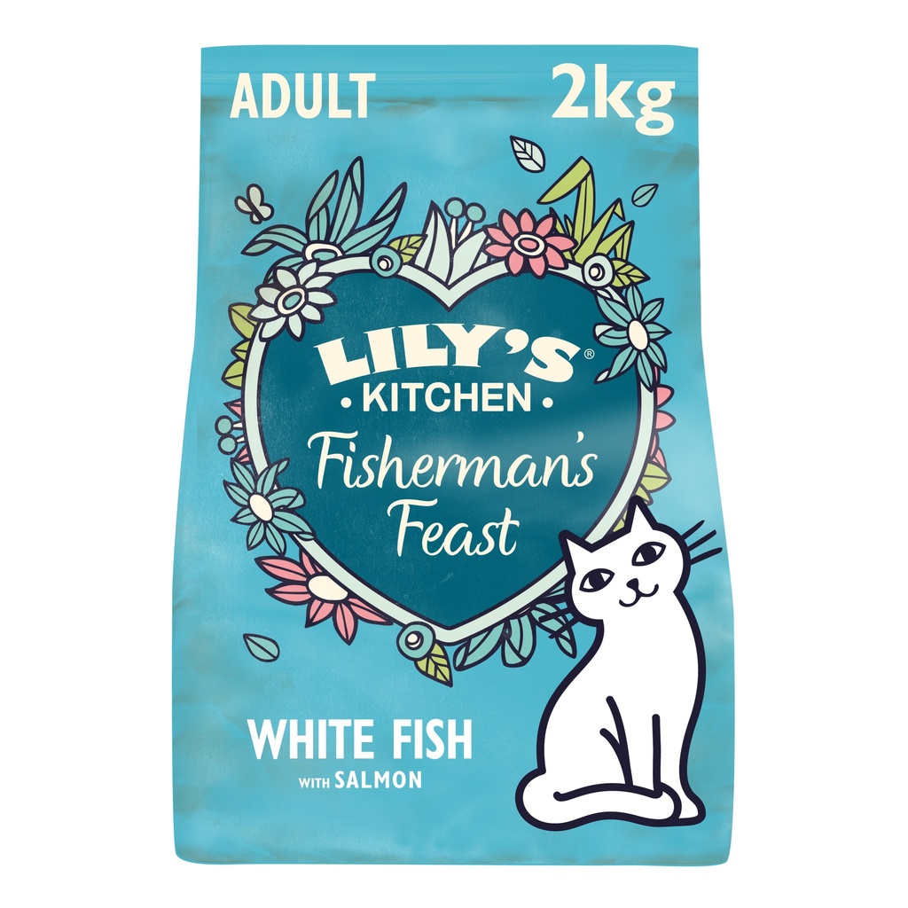 Lilys Kitchen Pet Food - CAT DRY White Fish Salmon CDFF2KG X 4 X 2kg