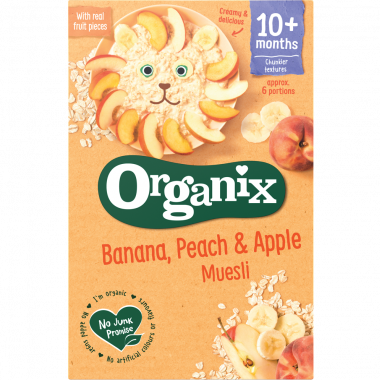 Organix Organic Baby Cereals - Banana, Peach & Apple Muesli X 4 X 200g