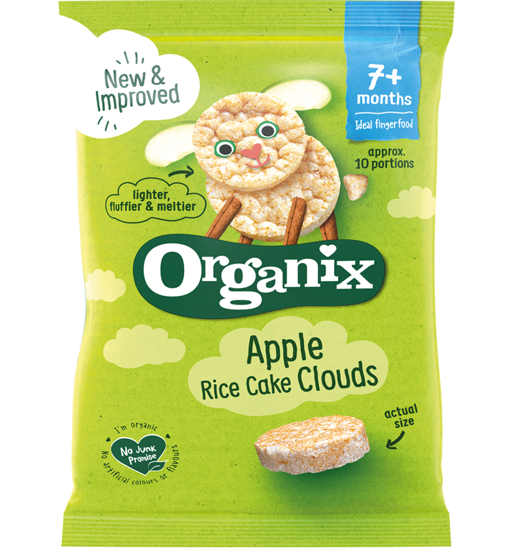 Organix Organic Baby Rice Cakes - Apple Cake Clouds X 6 X 40g