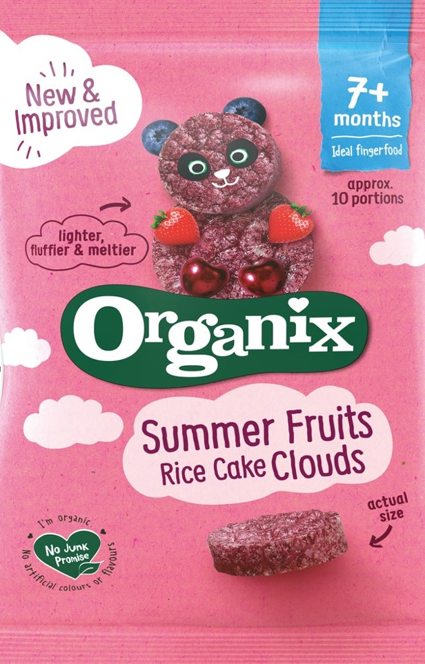 Organix Organic Baby Rice Cakes - Summer Fruits Rice Cake Clouds X 6 X 40g