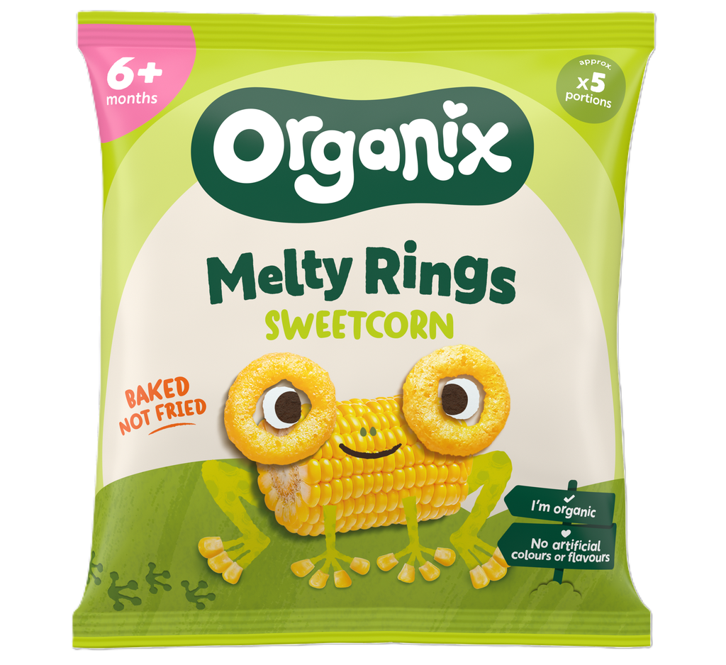 Organix Organic Baby Snacks - Melty Sweetcorn Rings X 8 X 20g