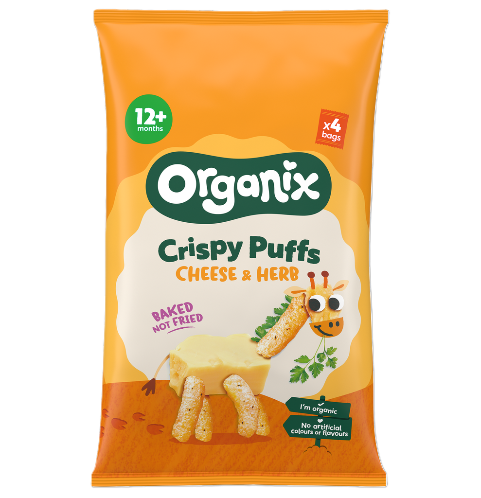 Organix Organic Baby Snacks Multipacks - Cheese and Herb Puffs X 3 X (4x15g)