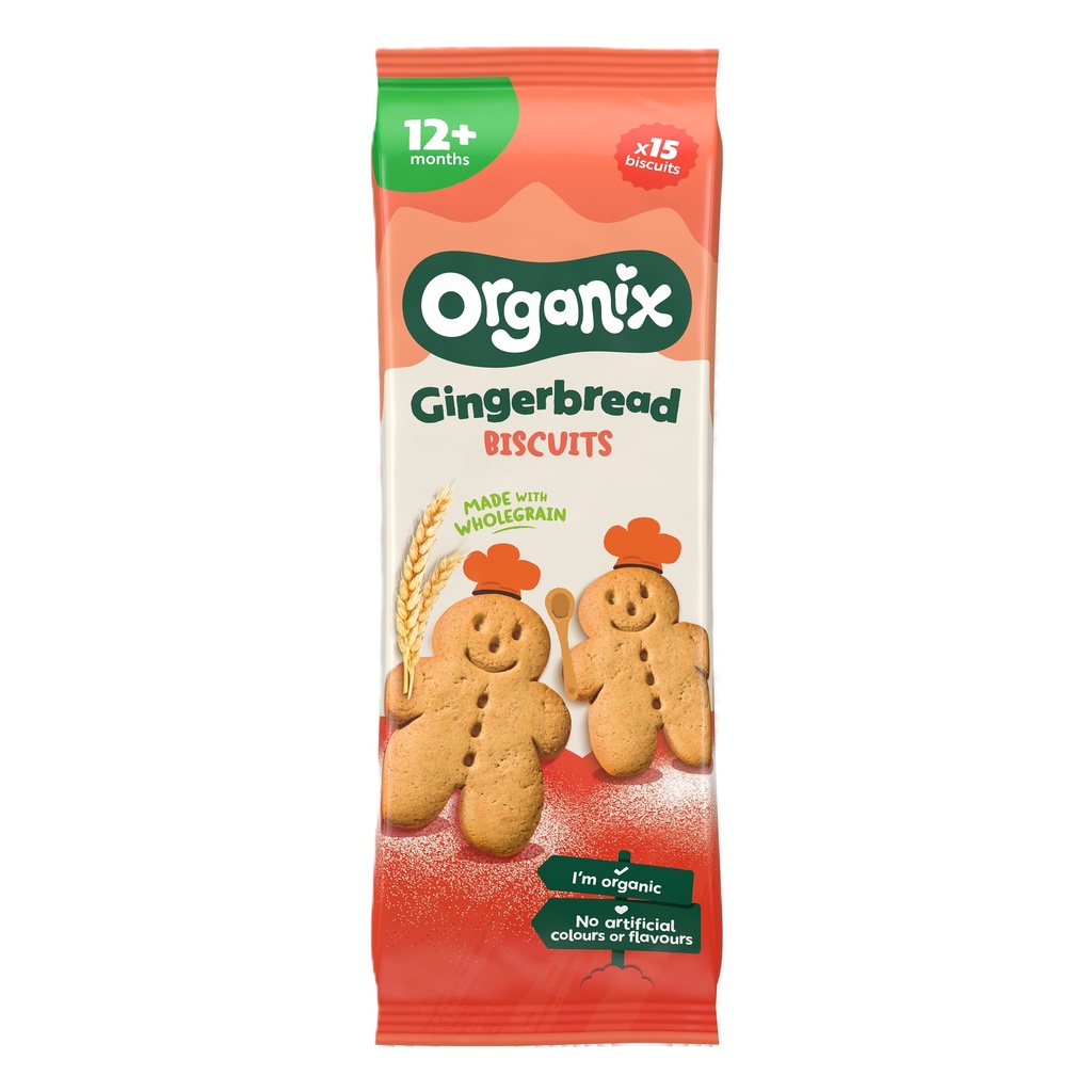 Organix Organic Toddler Biscuits - Gingerbread Men Biscuits X 6 X 135g