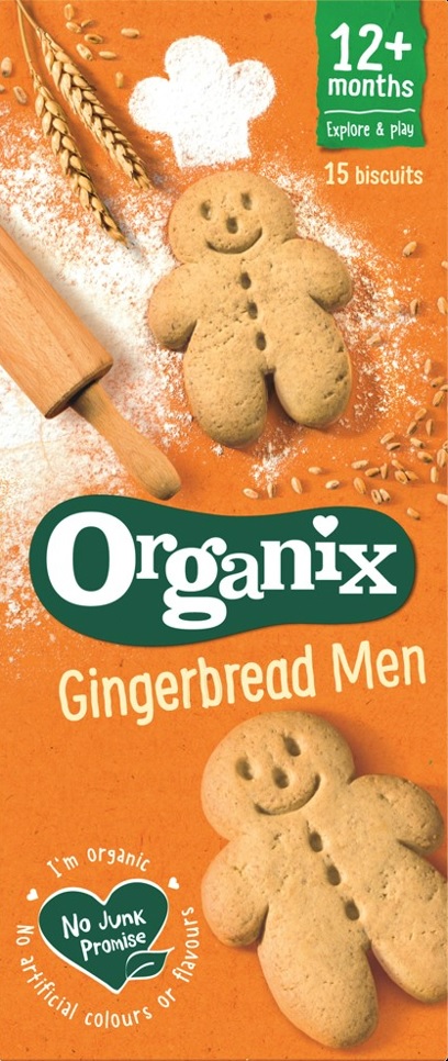 Organix Organic Toddler Biscuits - Gingerbread Men Biscuits X 6 X 135g